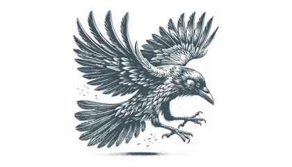 crow vector, raven vector