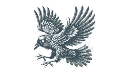 crow vector, raven vector