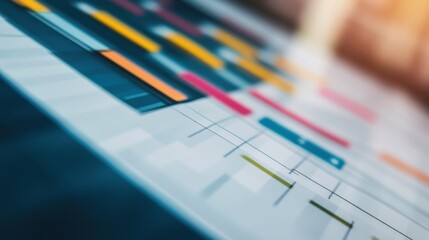 Abstract Project Timeline Visualization with Colorful Markers