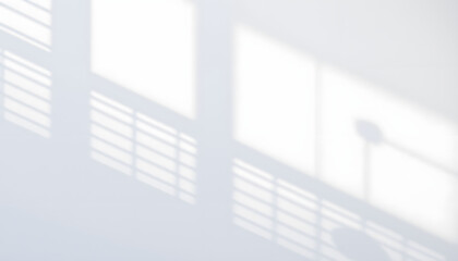 Obraz premium Abstract lines, shadows, light from window on white paper as overlay, texture or background, PNG, Dreamy. isolated with white shades