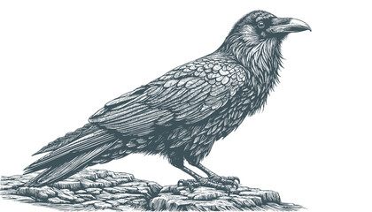 crow vector, raven vector