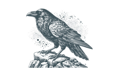 crow vector, raven vector