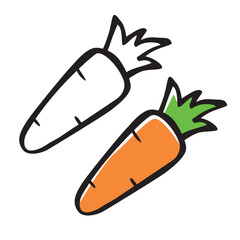 Carrot, Simple Hand-Drawn Sketch Vector with Minimalist Style