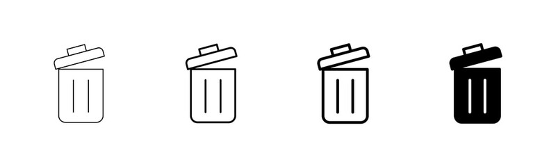 Trash icon vector isolated on white background. trash can icon. Delete icon vector