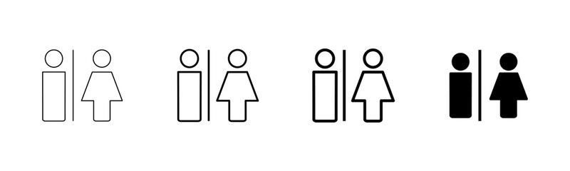 Fototapeta premium Toilet icon vector isolated on white background. Toilet sign. Man and woman restroom icon vector. Male and female icon