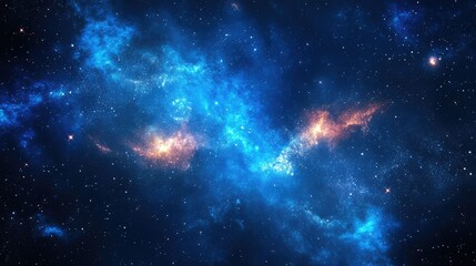Fototapeta premium Vast Cosmic Space with Bright Nebulae and Stars, Captivating Celestial Background for Astrophysics, Astronomy, and Science Fiction Projects in Vibrant Colors