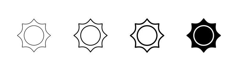 Sun icon vector isolated on white background. Sun vector icon