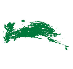 green Brush Stroke on a black Background. Acrylic Paint Texture 