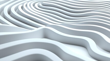 Obraz premium Abstract wavy lines create a textured white surface, suggesting fluidity and depth.