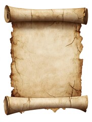 Ancient Cracked Parchment Scroll Blank Template