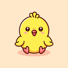 vector cute chick in simple c...