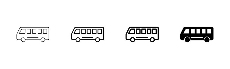 Bus Icon vector isolated on white background. Black bus vector icon