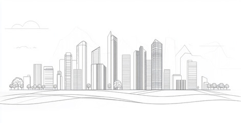 Fototapeta premium Building with a line drawing