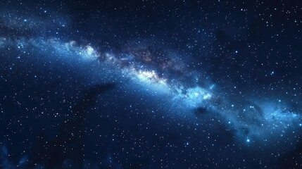 Vast Expanse of a Starry Galaxy with a Beautifully Lit Milky Way and Numerous Twinkling Stars Against a Dark Night Sky