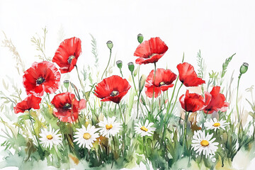 Fototapeta premium field of red poppies