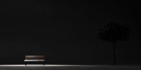 A serene and simple scene against a pure black background, Abstract shapes in the foreground, Contemporary minimalist style