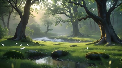 Serene settings and peaceful scenes for mental well-being