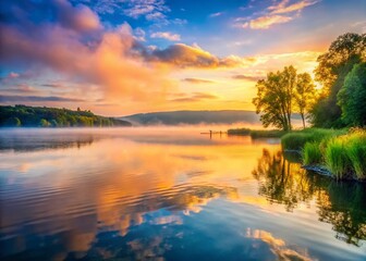 Obraz premium Serene Skaneateles Lake Sunrise: Breathtaking New York Landscape Photography