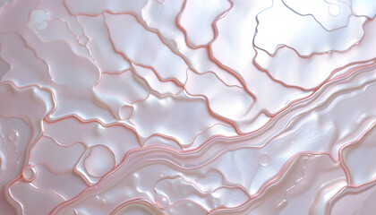 Abstract soft shiny layer or rose nacre. Amazing mauve mother of pearl background. Abalone shimmering. isolated with white shades
