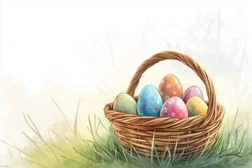 Fototapeta premium easter eggs in a basket