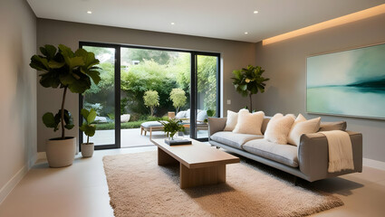 Serene Minimalist Living Room Interior