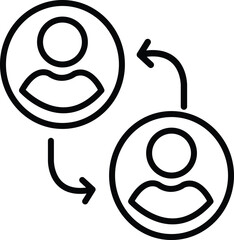 Conversation bubble icon in minimalist line art, perfect for communication, chatting, or customer service-related themes.