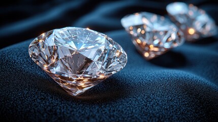 Sparkling diamonds on dark fabric, luxury ad