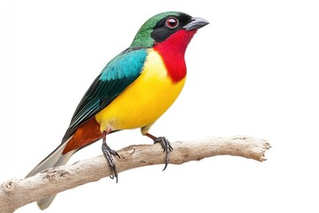 Fototapeta premium A Vividly Colored Tropical Bird Perched On A Branch