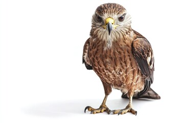 Fototapeta premium A Brahminy Kite bird stands facing forward