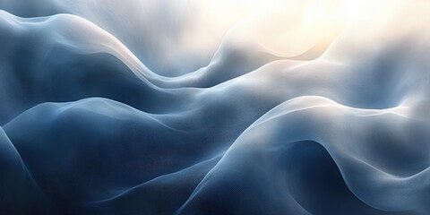 Obraz premium Abstract Minimalist Watercolor Flowing Lines and Shapes Soft Ambiance Tranquil Modern Design