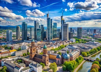 Obraz premium Skyline and Cityscape of Frankfurt am Main, Germany