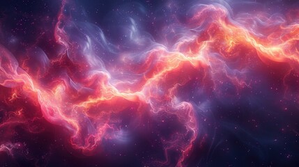 Naklejka premium Vibrant cosmic nebula with colorful gas and dynamic light patterns in space