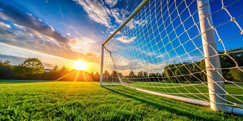 Soccer Field from Below on a Summer Morning