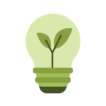 recommend clip art: Light bulb with plant leaves icon, plant in the bulb, green energy clip art, renewable energy vector, sustainable ecological energy icon flat illustration