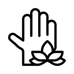 palm massage line icon