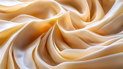 Obraz premium beige silk fabric draped swirls texture - abstract backgrounds