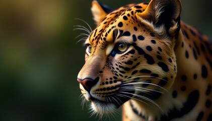 Obraz premium Close-up of leopard's fur with intricate patterns in the shade, nature, animal, wildlife