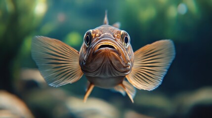 A close-up shot of a fish with distinctive features and markings