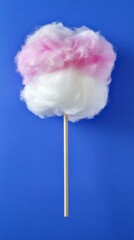 Pink and White Cotton Candy on Stick  Sweet Treat  Fair Food  Carnival  Dessert  Sugar  Co