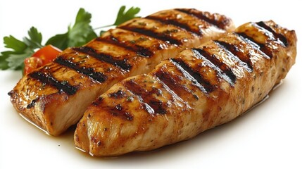 Delicious Grilled Chicken Breast Fillet Close up Photography of Two Juicy and Perfectly Grilled