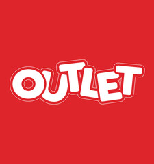 Outlet red and white. Outlet Store