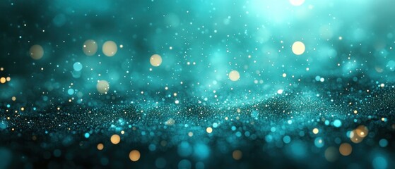 Abstract Christmas Background Bokeh Lights Soft Teal White Pastel Winter Celebration