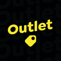 Yellow and black outlet icon banner