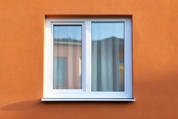 White window on orange wall. (1)