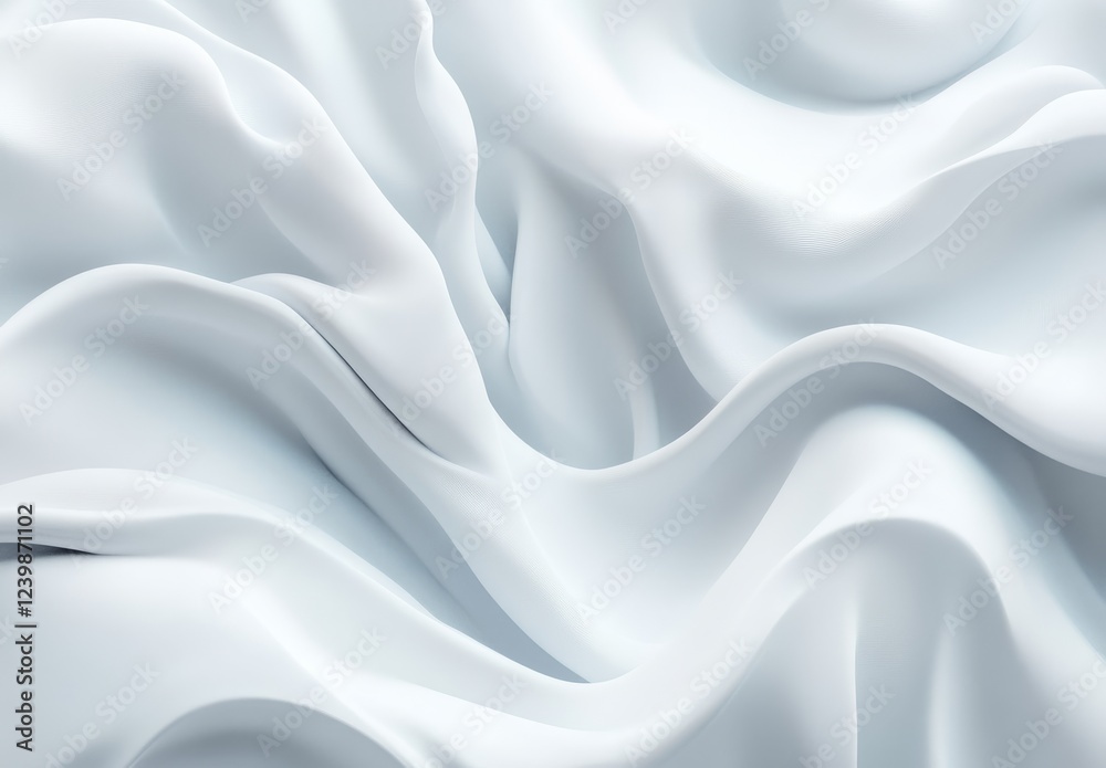 Poster smooth, elegant white fabric with soft waves and folds.