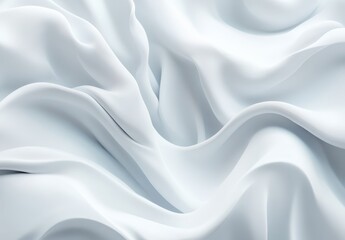 Naklejka premium Smooth, elegant white fabric with soft waves and folds.