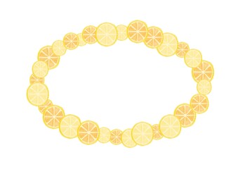 かわいいレモンとオレンジの背景イラスト