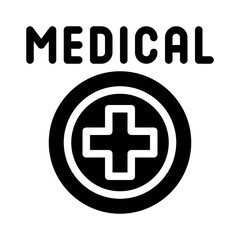 medical cross glyph icon