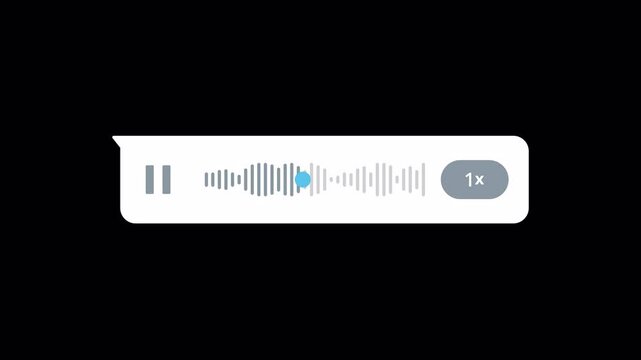 Pack of 9 Audio Wave Voice Message Sound. Received and sent talking messages, 1x, 1.5x, 2x speed, dark and light mode, play pause button. Generic user's profile picture, 4K, Alpha 