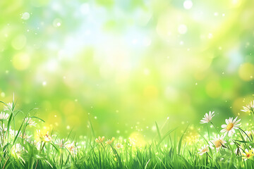 Obraz premium green grass and bokeh background